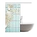 InterestPrint Seashell Home Decor, Sand Starfish Blue Wooden Back Polyester Fabric Shower Curtain Bathroom Sets 72 X 72 Inches