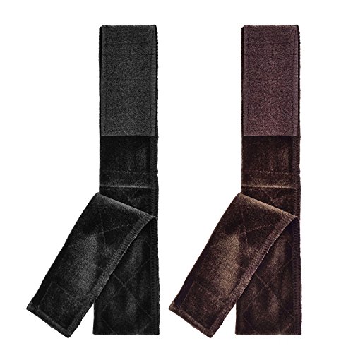 eBoot 2 Pack Velvet Wig Grip Band Comfort Head Hair Band Adjustable Fastern, Brown and Black