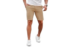 GINGTTO Mens Slim Fit Shorts 9" Inseam Stretch Chino Shorts
