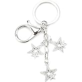 Bling Star Keychains for Women Dreamy Sky Bag Charm with Rhinestones Sparkling Gift Star Keycharms