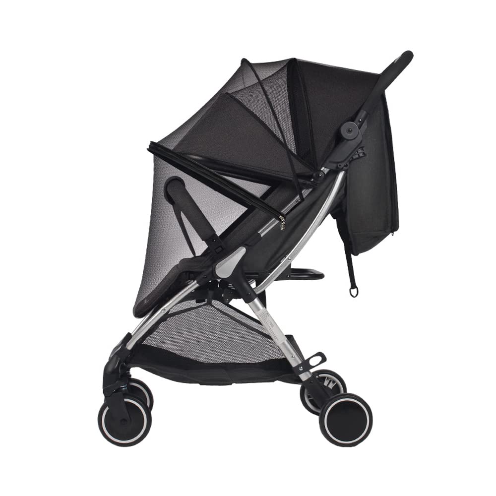 DZOZO Pram Mosquito Net Universal Stroller Mosquito Mesh Net Baby Pram Insect Bug Net Stroller Fly Bug Net Insect Shed Pram Cover Insect Net Zipper Protection Cover Mosquito Net