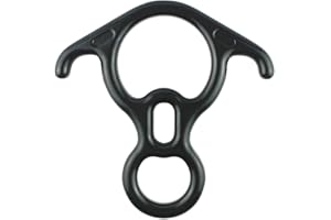 PROND Terminal 8 Descender, Rescue Figure 8 Descender with Lock Off Ears, 50KN Aluminum Alloy Bent-Ear Descender for Climbing Rescuing Or Escaping Descender, Climbing Belay & Rappel Equipment