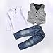 Cute Kids Boys Clothing Shirt and Vest Jeans Sets For 2 to 5 Years Toddler Boy,Multicolor, (2)