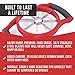 Latest Large Apple Slicer & Corer - Razor Sharp, Stainless Steel Thin Metal Cutter Blades - Ergonomic, Cushioned Handles - Stores Flat In Any Drawer