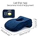 WER Nap Sleeping Pillow Cushion AF8 Bamboo Charcoal Memory Foam Pillow Slow Rebound Desk Nap Pillow with Hollow Design Ideal for Face Down Sleeper Back Support, Removable Washable Velvet Cover