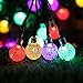Icicle Solar String Lights Outdoor, 20ft 30 LED Solar Bubble Globe String Lights Fairy Lighting for Indoor/Outdoor, Patio, Lawn, Garden, Wedding, Party, Christmas Decorations(4 Pack Multi-Color)