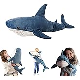 39.5-inch Plush Shark Toy Pillow, Giant Shark Stuffed Animal,Soft Shark Cushion Pillow Shark Plush Pillows,Chubby Stuffed Shark Toy - Children s Boys and Girls Room Decoration Bedtime Gift (Blue)