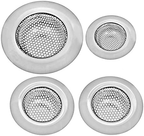 Stainless Steel Sink Strainer Set – 4 Pieces , Ideal For Most Kitchen Sinks, Bathroom Sinks, Shower Drains