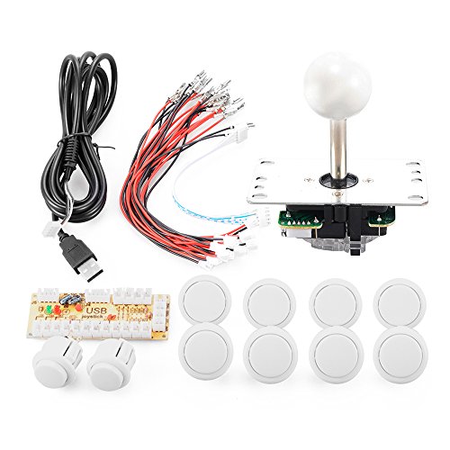 ZYOU Arcade Buttons Game USB Encoder PC Joystick Controller DIY Kit Zero Delay Project for Mame Jamma & Other PC Fighting Games White