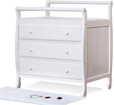 Changing Table With 3 Drawers And Open Storage Space Dressing