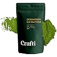 Crafti - Ceremonial Grade Organic Matcha Powder | 100 Servings (100g / 3.5oz) | Sugar-Free Kyoto Uji Matcha | Daily Matcha Green Tea for Calm Focus, Jitter-Free Energy and Barista-Grade Lattes