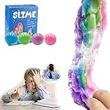 SLOUEASY Slime 12 oz 6 Pack Colors Slime Eggs Putty Toys Easter Egg Slime,Glitter Putty Fluffy Slime Toy, Scented Stress Relief Sludge Clear Clay Jumbo Slime Toy for Girls and Boys