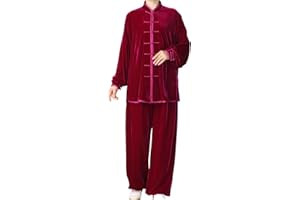 HEARTTOUCH Unisex Velvet Tai Chi Uniform Chinese Traditional Kung Fu Clothes Tang Suit Qi Gong Martial Arts Shaolin Costume