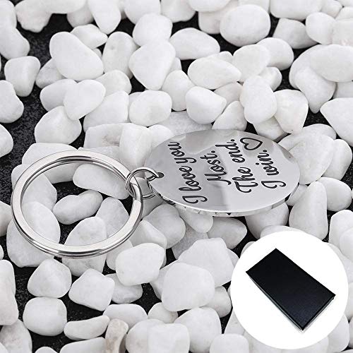 AXEN Key Chain Gift, I Love You Most The End I Win, Stainless Steel Keyring for Couple, Style 4