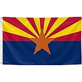 Arizona Flag 3x5 Feet, Arizona AZ State National Flags Polyester with Brass Grommets, Vivid Color, for Events Party Street Indoor Outdoor Decoration ﻿