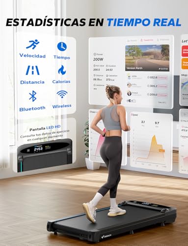 MERACH Cinta de Correr, 3 en 1 Cinta de Andar, 2.5HP Walking Pad, Caminadora Electrica para Casa, Treadmill Compacta para casa y Oficina, App, Pantalla LED, Control Remoto Magnético