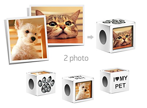 CreationtopPersonalized fits Pandora Charm with Your Photo Custom Charm (Silver Plated)