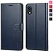 iPhone XR Case, iPhone XR Wallet Case, TUCCH PU Leather Flip Slim Cover with Card Slot, Stand Holder, [Wireless Charging] [RFID Blocking] [Notebook] Compatible with iPhone XR(6.1 inch)- Dark Blue