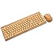 SNGU KG201-N+MG94-N 2.4GHz Full Bamboo Handmade Wireless Keyboard and Mouse Combo(2 Key Pads)