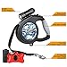 Retractable Dog Leash, 16 ft Dog Walking Leash for Medium Large Dogs up to 110lbs, LED Light &Dog Waste Dispenser Bags Included, Tangle Free, One Button Break & Lock, Black