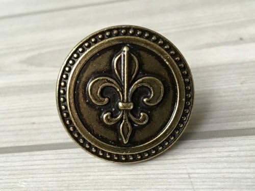 Cabinet Pull Antique, Cabinet Pulls Knob Drawer Knob Pull Cabinet Door Pulls Fleur De Lis Antique Bronze, Material zinc alloy (Larger Knob)