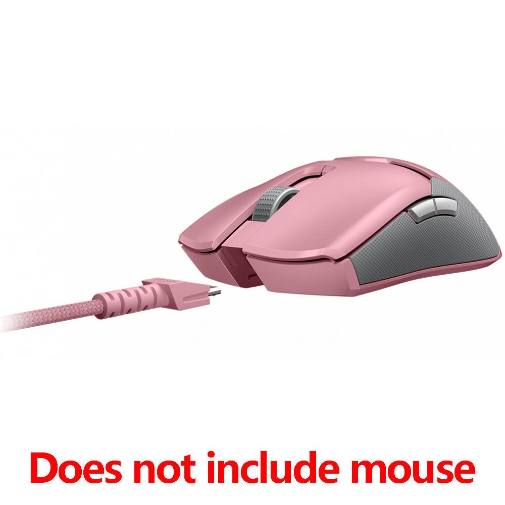 HUYUN USB Charging Cable for Razer Naga Pro 20000 DPI & DeathAdder V2 pro & Razer Basilisk & Razer Viper Ultimate Hyperspeed Lightest Mercury Edition/Quartz Mouse (Pink)