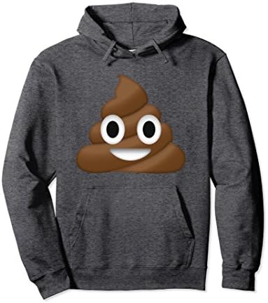 Unisex Emoji Poop Hoodie Sweatshirt Novelty Funny for Men Women Kid 2XL Dark Heather