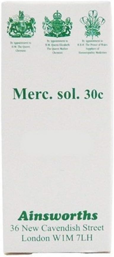 Ainsworths Merc Sol 30C Homoeopathic Remedy Pack of 120 Tablets