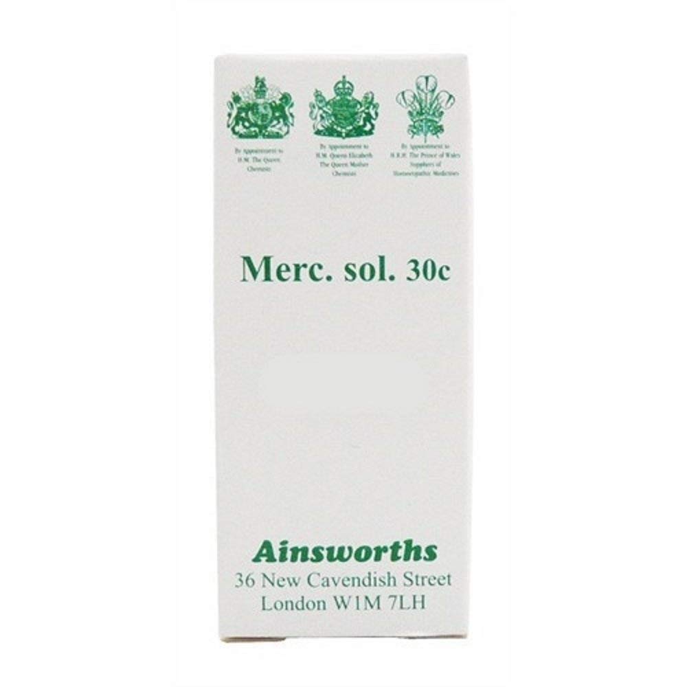 Ainsworths 30C MERC Sol Homoeopathic Remedy - Pack of 120 Tablets