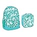 Reinforced Water Resistant School Backpack and Insulated Lunch Bag Set - Teal Floral Motif
