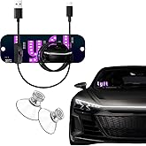Driver-Specific USB Car LED Light Sign, Windshield Taxi Light Sign with Display, Suitable for Sedans, SUVs, and Cars, Easy Suction Cup Installation, USB Type-A Switch Cable (Pink Light Sign)