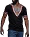 Tutorutor Mens African Dashiki Shirts Summer Fall Short Sleeve Graphic Print Top Tees Fashion V Neck T-Shirt 