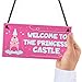 XLD Store Princess Castle Hanging Plaque Door Playroom Bedroom Sign Gift Baby Girls Fairytale Decor