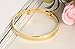 Girl Era 18K Lucky Totem Inside Polished Gold Bangle Bracelet Bling Charm Bracelets