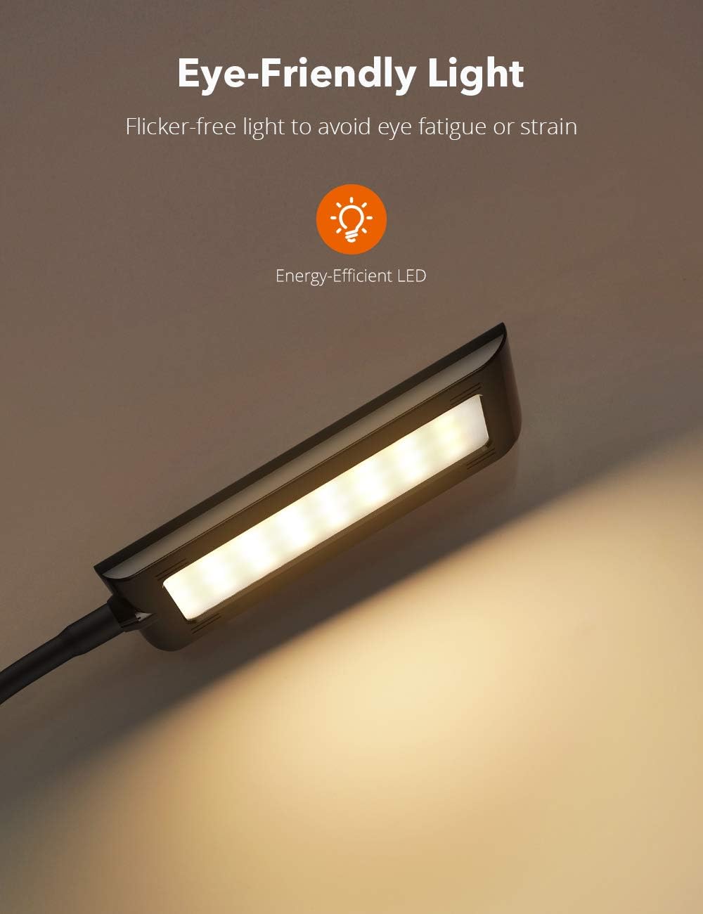 TaoTronics LED Desk Lamp, TT-DL11 Flexible Gooseneck Table Lamp, 5 Color Temperatures with 7 Brightness Levels, USB Charging Port, Memory Function, 7W, Official Member of Philips EnabLED Licensing Program - - 
