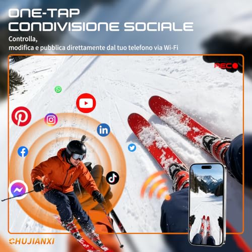 Mini Action Cam 4K, Action Cam WiFi Impermeabile, Bodycam Magnetica Professionale, Telecamera Indossabile per Casco Moto, Mini Action Camera per Sci Bici Equitazione MTB Calcio Snowboard Corsa