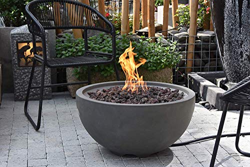 Modeno Nantucket Concrete Natural Gas Fire Bowl Outdoor Fire Pit