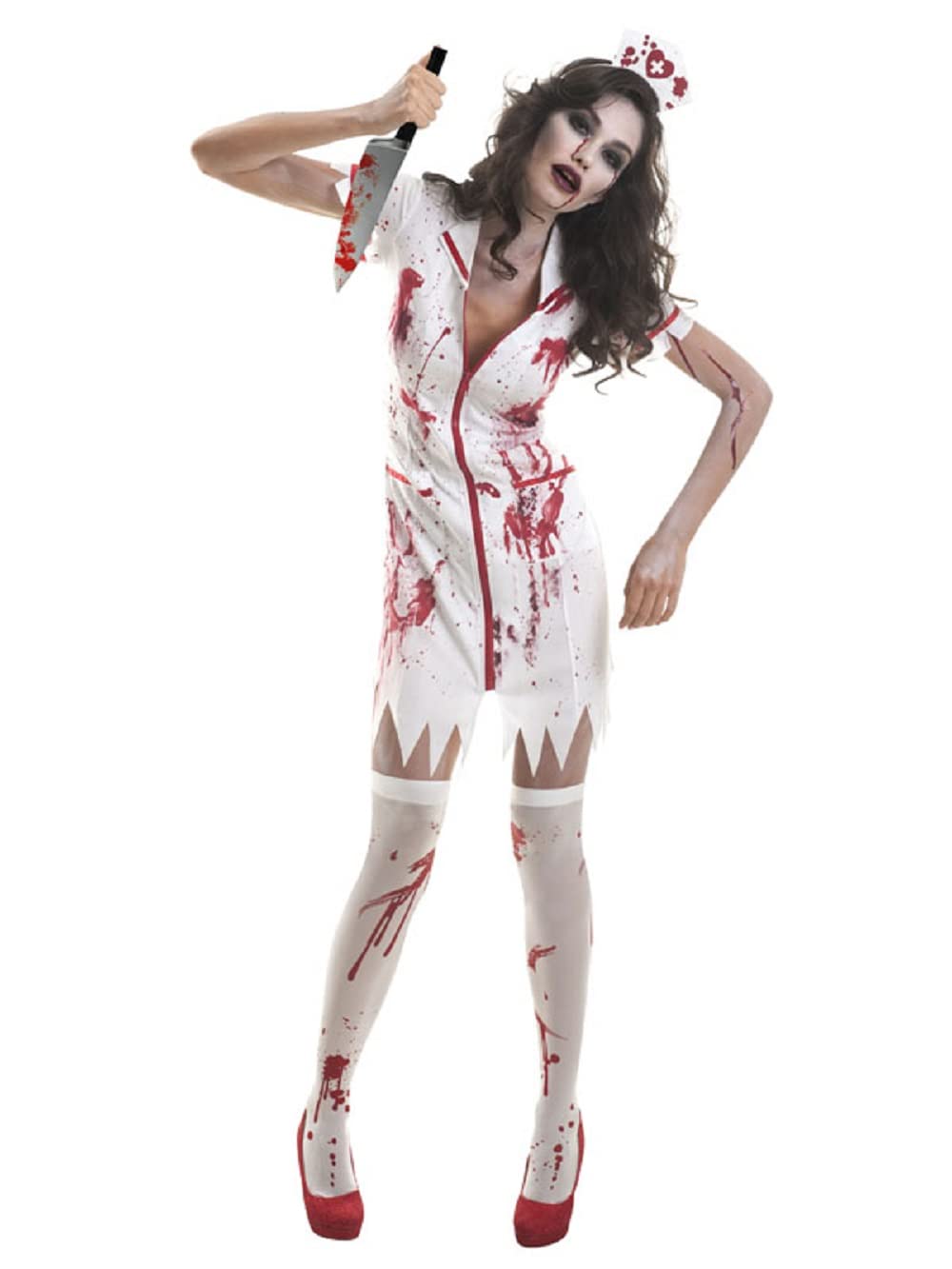 (PKT) (Fix 12/25) (9902685) Adult Ladies Zombie Nurse Costume (Small)