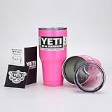30oz YETI Rambler Tumbler Stainless Steel Cooler Coffee Cup Mug with Lid Pink