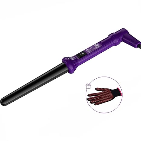 Ovonni Ionen Lockenstab kegelförmiger, 19mm-25mm, Profi Haar Lockenstab mit hitzebeständiger Handschuh, antistatische Keramik