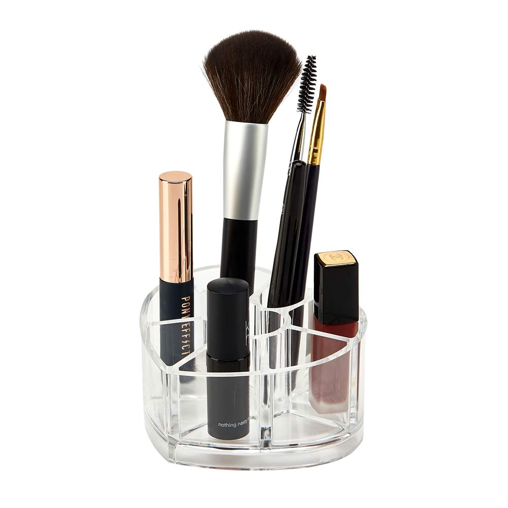 Arcylic Makeup Organiser Brush Holder Cosmetic Storage Box Heart Shape Lipstick Organiser Clear Cosmetic Container Make up Organiser Holder