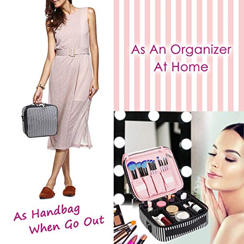 CREATIVE DESIGN Large Makeup Bag, 3 Layers Travel Makeup Organizer Cosmetic Bag Portable Train Cosmetic Case for Make up Accessories Digital Accessories 6 CREATIVE DESIGN Large Makeup Bag, 3 Layers Travel Makeup Organizer Cosmetic Bag Portable Train Cosmetic Case for Make up Accessories Digital Accessories