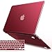 IBENZER Compatible with MacBook Air 11 Inch Case Model A1370 A1465, Soft Touch Plastic Hard Shell Case Bundle with Keyboard Cover for Mac Air 11, Wine Red, A11WR+1