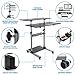 Mount-It! Mobile Standing Desk | Height Adjustable Rolling Desk with 40 Wide Table Tops | Multi-Purpose Rolling Presentation Cart with Four Platforms | (MI-7970)