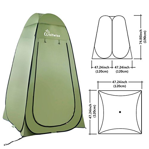 WolfWise Pop Up Privacy Shower Tent Portable Camping, Biking, Toilet, Shower, Beach and Changing Room - Thumbnail 4