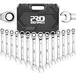 PROSTORMER-14-Piece-Ratcheting-Wrench-Set-6-19mm-Chrome-Vanadium-Steel-Ratchet-Wrenches-Metric-Combination-Ended-Spanner-Kit-with-Storage-Case