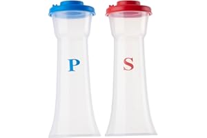 Salt Pepper Shakers Plastic Salt and Pepper Shakers with Lids 2PCS Moisture Proof Clear and for Home Kitchen Restaurant Campi