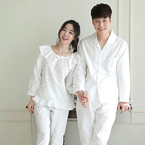 Amazon Co Jp ノーブランド品 ホワイトパジャマ お揃い ペアルックパジャマ 新婚お祝い メンズ用上下セット 可愛パジャマ 女l 服 ファッション小物
