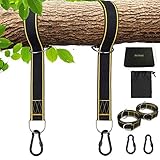Tree Swing & Hammock Hanging Kit Straps -Two 5 ft Straps Holds 2000 lbs. - Attaches 2 Heavy Duty Carabiners Hook Easy & Fast Swing Strap Installation Fits Hammocks & Most Swing Seats (Hammock strap)
