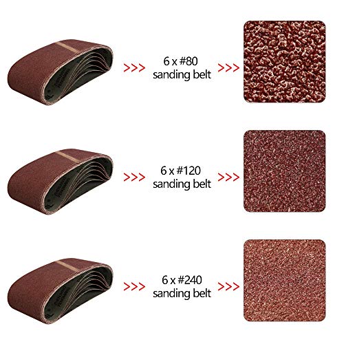 SPTA Belt Sander 900W, 3×21Inch Bench Sander with Variable Speed 240